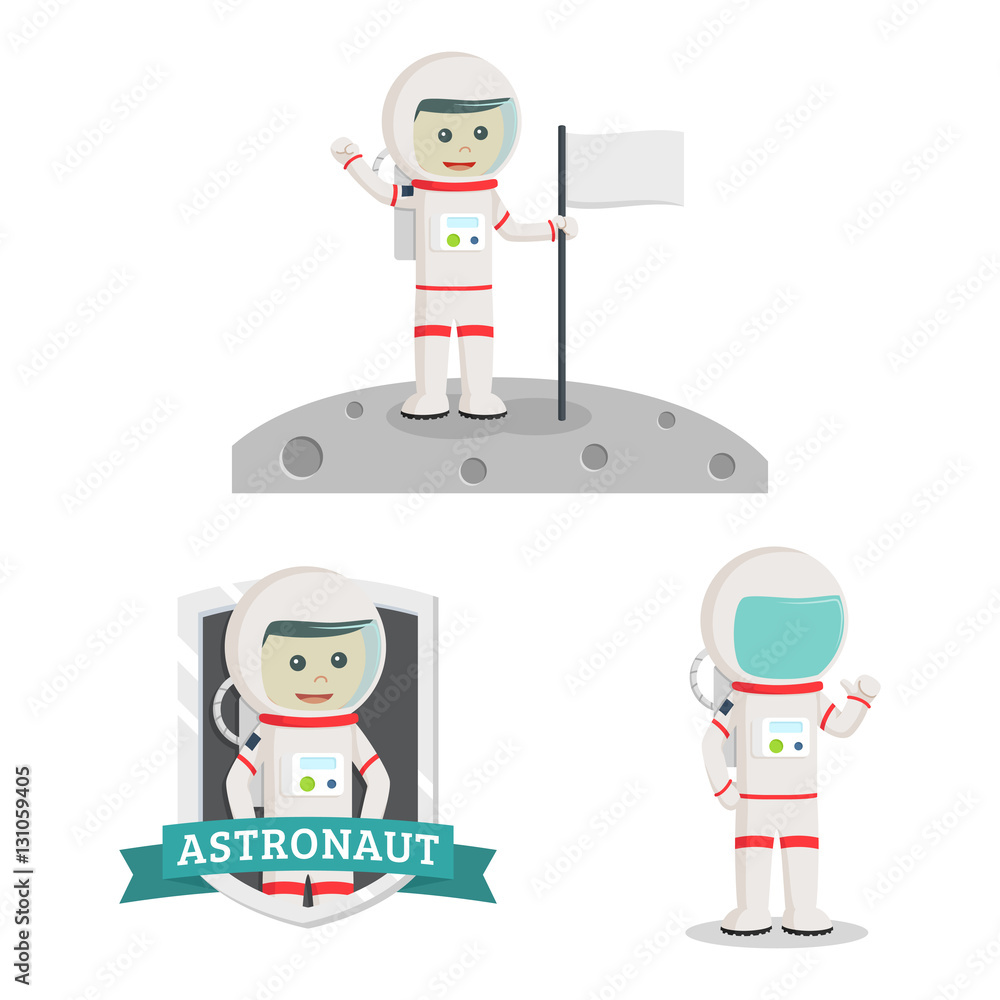 astronaut people set illustration design