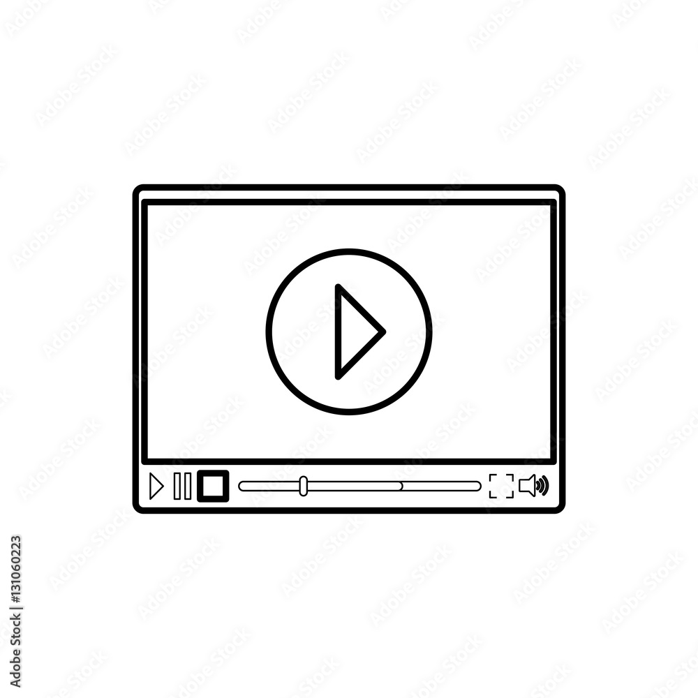Online video media icon vector illustration graphic design Online video media icon vector illustration graphic design