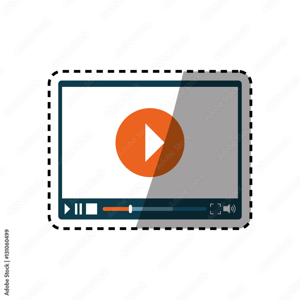 Online video media icon vector illustration graphic design Online video media icon vector illustration graphic design