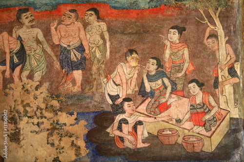 Northern Thai temple Wall mural