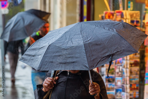 people with umbrella in the rainy city