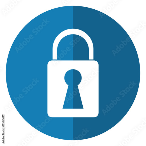padlock lock secure digital shadow blue circle vector illustration eps 10
