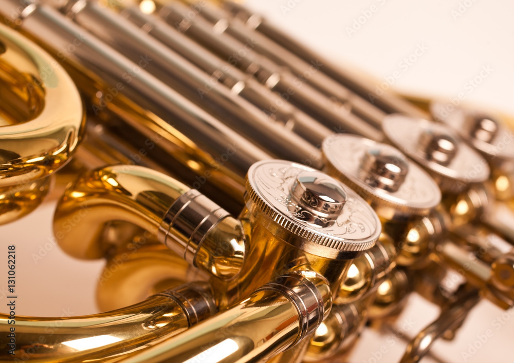 Naklejka premium Fragment french horn closeup