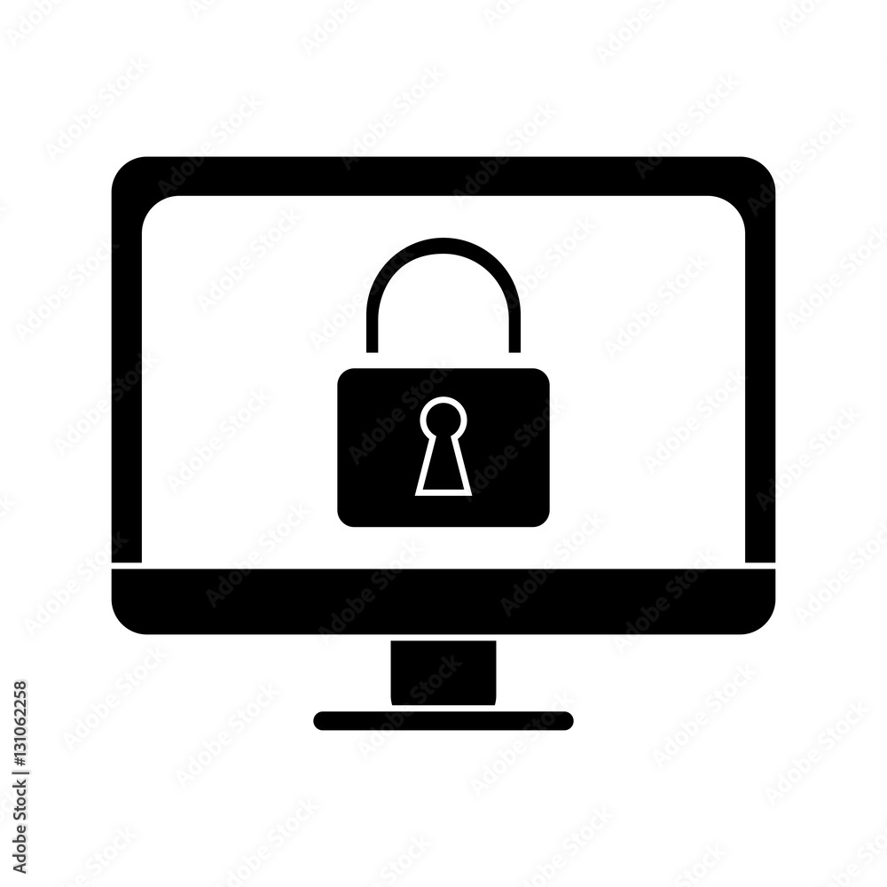 silhouette computer internet security system technology vector illustration eps 10 silhouette computer internet security system technology vector illustration eps 10