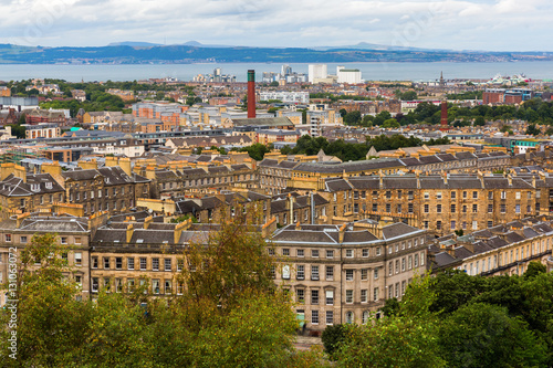 aerial view of the cityscape of Edinburgh