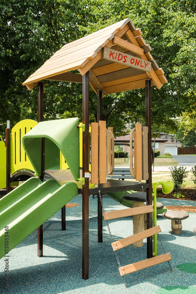 Playground on yard in the park Playground on yard in the park