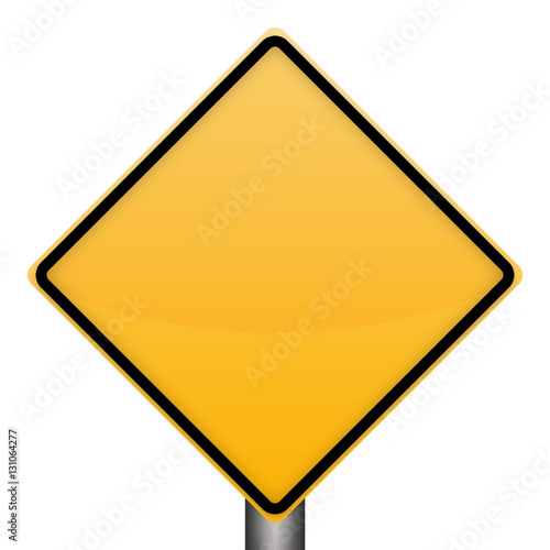 Free Download Empty yellow traffic sign on white background. - GFXLoad