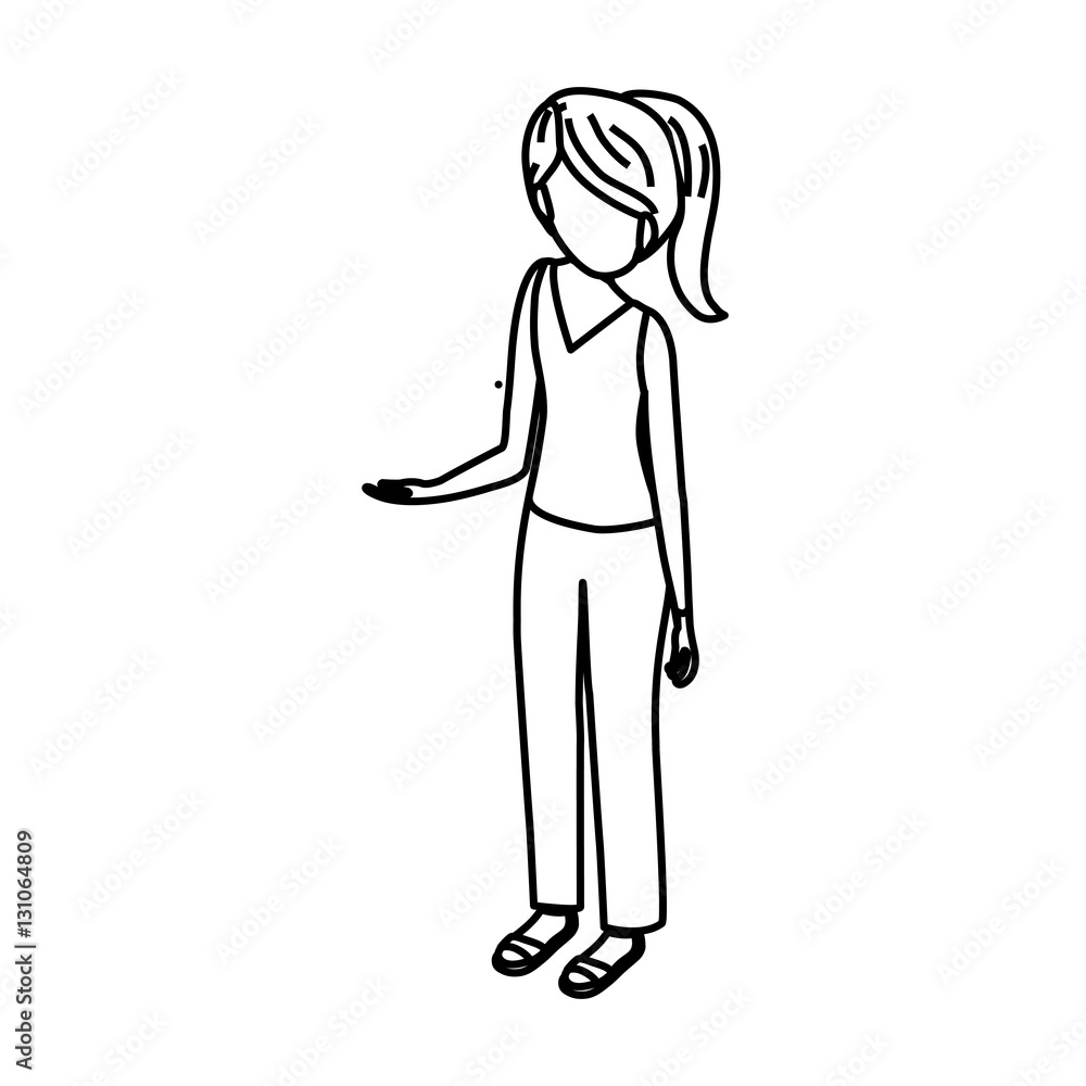 Young woman body complete icon vector illustration graphic design Young woman body complete icon vector illustration graphic design