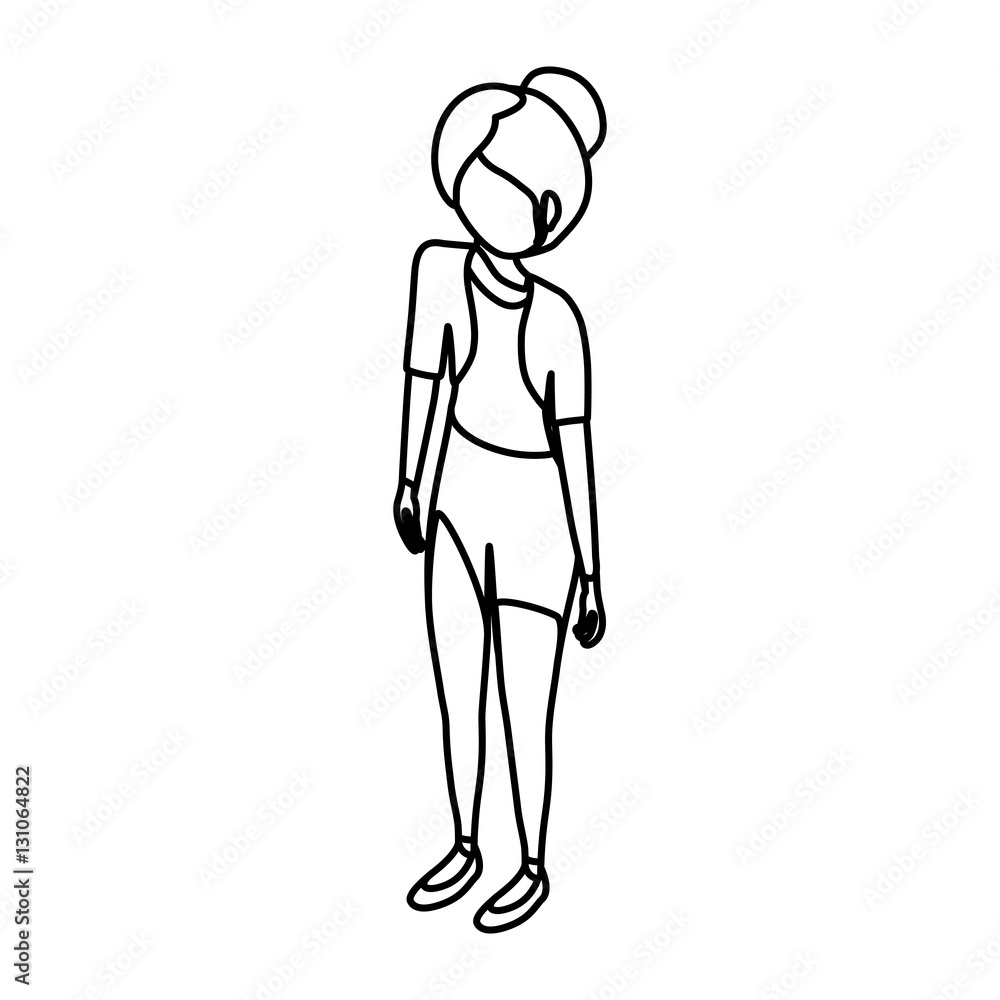 Young woman body complete icon vector illustration graphic design Young woman body complete icon vector illustration graphic design