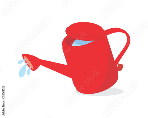 red watering can