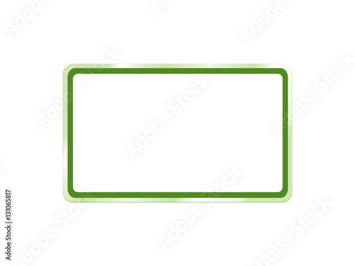Green frame and empty sign broad on white background.