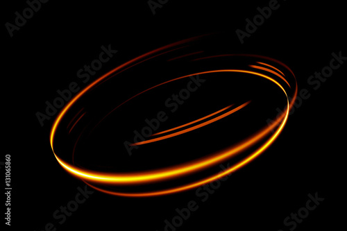 Glow effect. Ribbon glint. Abstract rotational border lines. Power energy. LED glare tape. Luminous sci-fi. Shining neon lights cosmic abstract frame. Magic design round frame. Swirl trail effect.