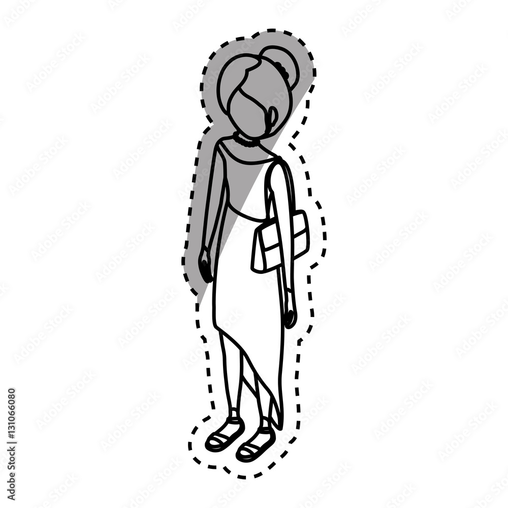 Fototapeta premium Young woman body complete icon vector illustration graphic design