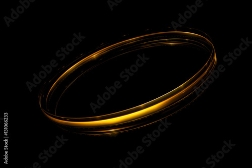 Glow effect. Ribbon glint. Abstract rotational border lines. Power energy. LED glare tape. Luminous sci-fi. Shining neon lights cosmic abstract frame. Magic design round frame. Swirl trail effect.