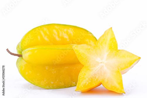  ripe star fruit carambola or star apple ( starfruit ) on white background healthy star fruit food isolated 
