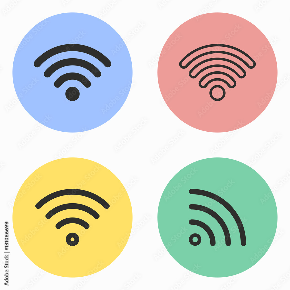 Wi-Fi icon set. Wi-Fi icon set.