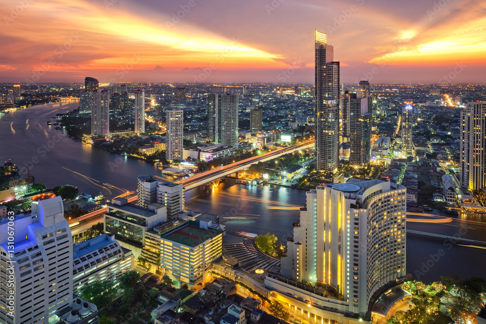 Bangkok city at sunset