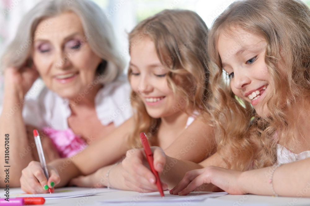 grandmother and her granddaughters grandmother and her granddaughters