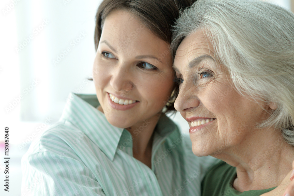 senior mother with adult daughter senior mother with adult daughter
