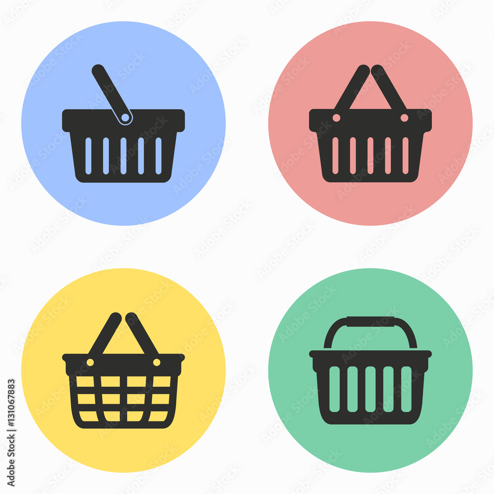 Shopping basket icon set. Shopping basket icon set.