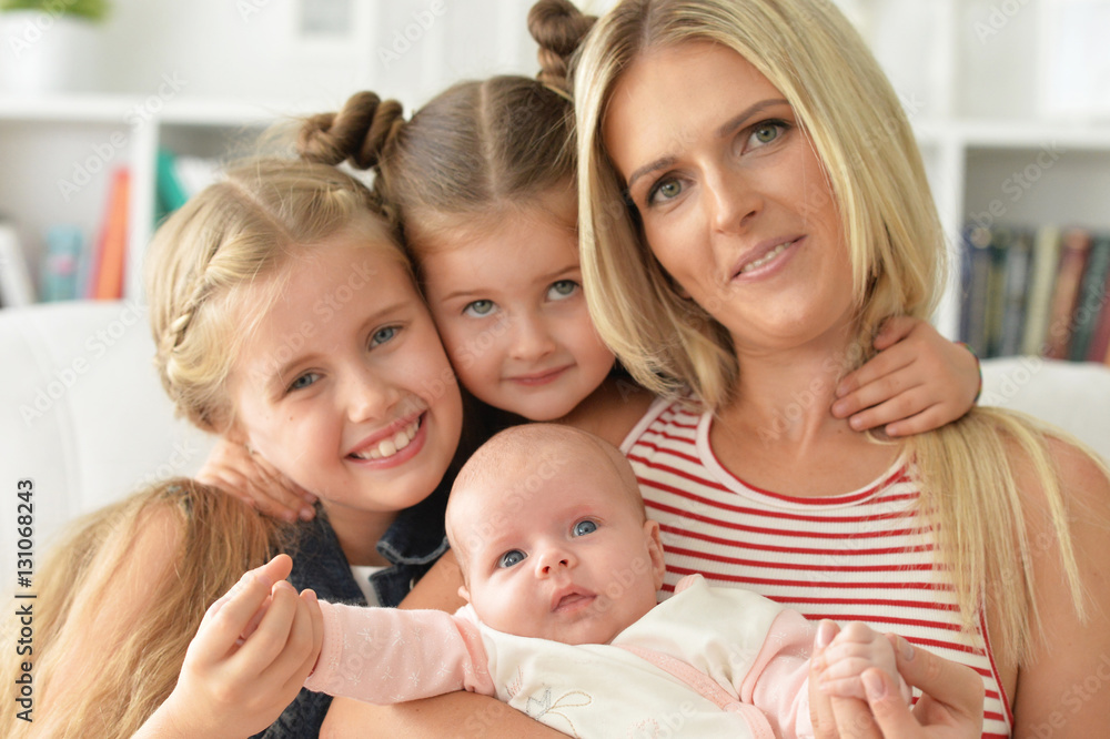 mother with her three daughters mother with her three daughters