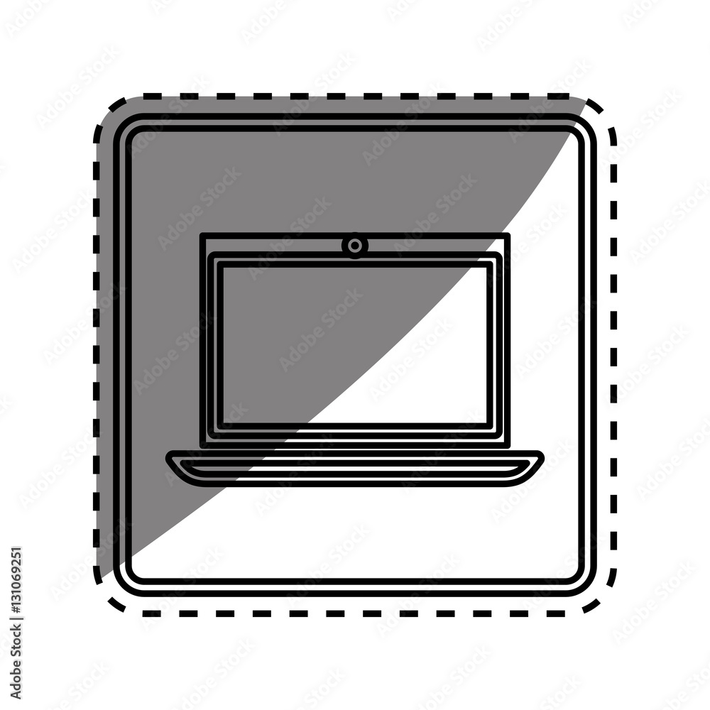Laptop computer technology icon vector illustration graphic design