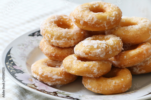 Malaysian traditional Fried donuts coated with icing sugar