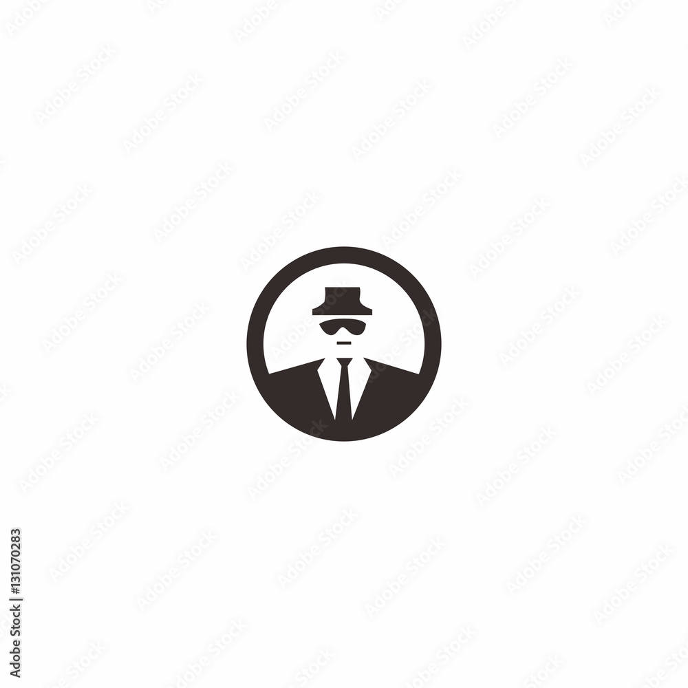 man wearing suit and sunglasses logo icon man wearing suit and sunglasses logo icon