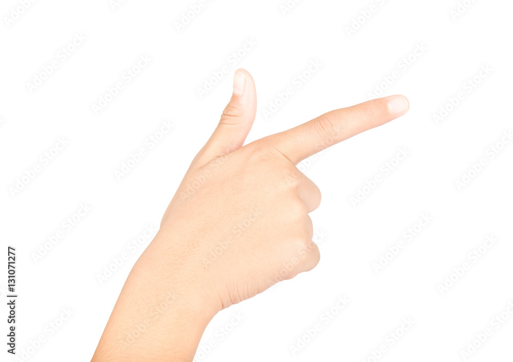 hand and forefinger on white hand and forefinger on white