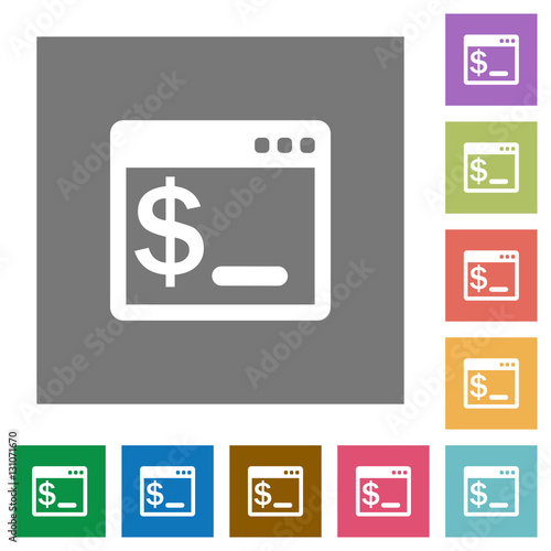 OS command terminal square flat icons
