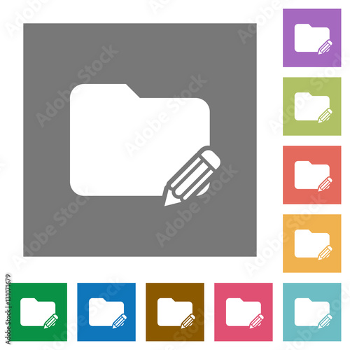 Edit folder square flat icons