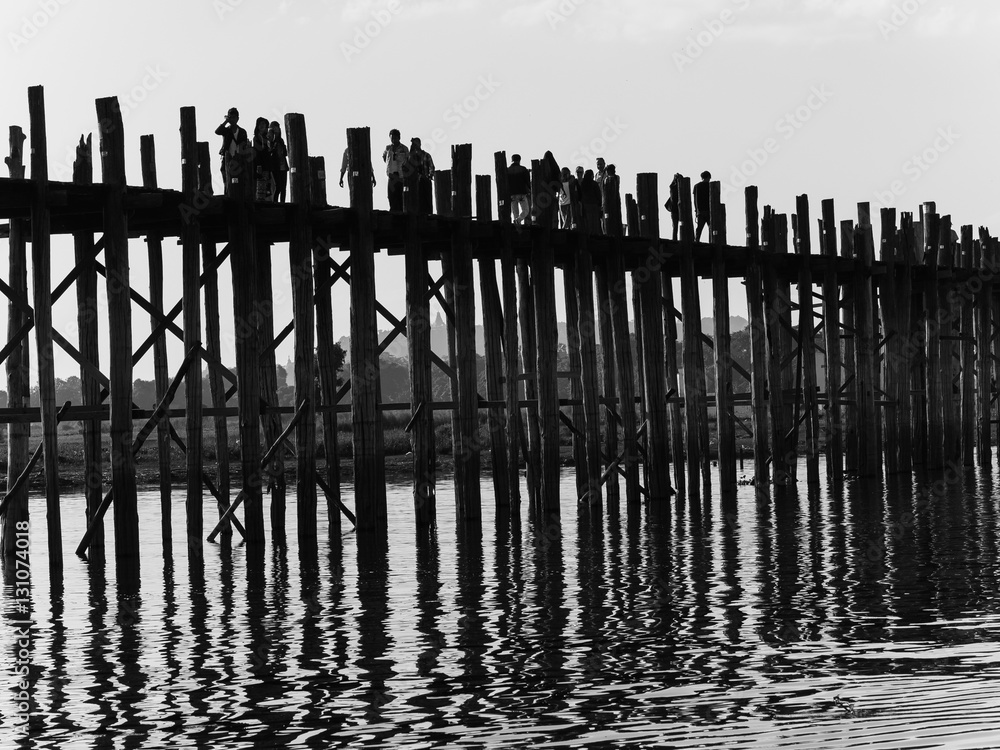 Visiting the ubein bridge near mandalay