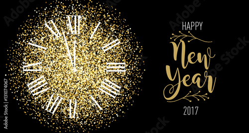 2017 - Orologio, mezzanotte, Happy new year