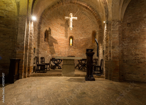 Interior of Rotonda di San Lorenzo in Mantua. Italy