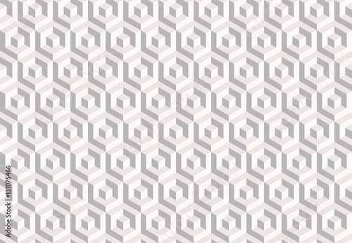 Vector seamless pattern. Modern stylish texture. Repeating geometric tiles. Grayscale cubes with volume effect.