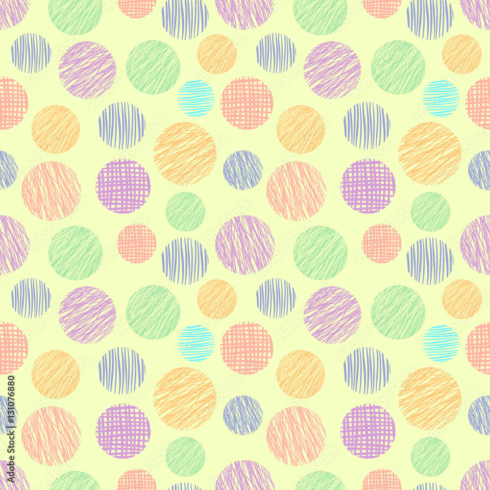 Seamless vector geometrical pattern with circle Yellow pastel endless background with hand drawn textured geometric figures Graphic illustration Template for wrapping, web backgrounds, wallpaper Seamless vector geometrical pattern with circle Yellow pastel endless background with hand drawn textured geometric figures Graphic illustration Template for wrapping, web backgrounds, wallpaper