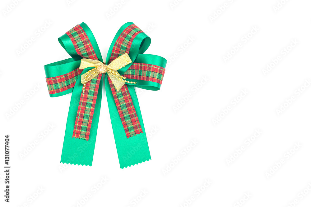 green bow on white background green bow on white background
