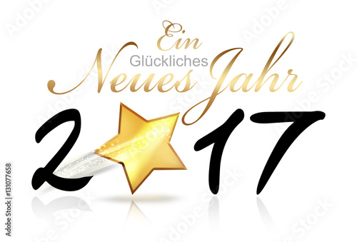 Neujahrsgruß 2017 mit Sternschnuppe