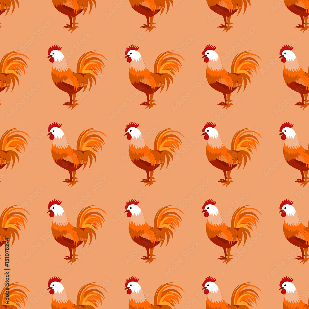 Fototapeta premium Seamless pattern with cock. Vector illustration