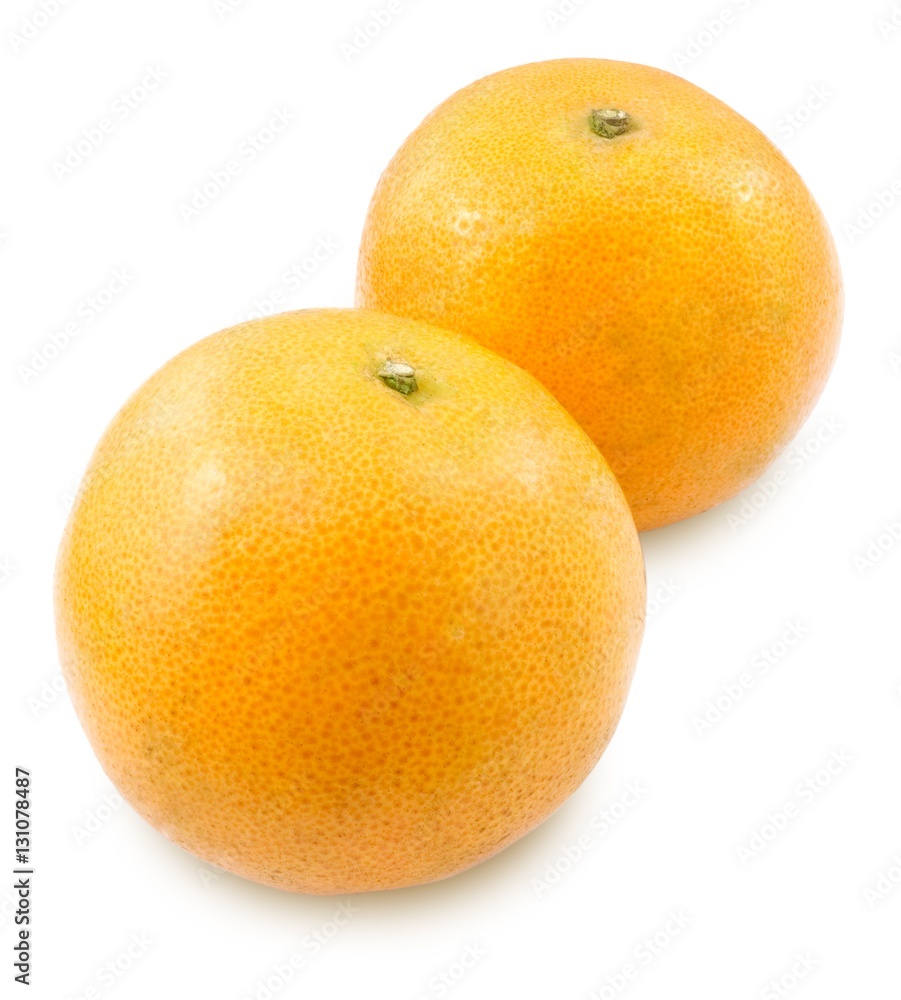 Two Ripe Sweet Oranges on White Background Two Ripe Sweet Oranges on White Background