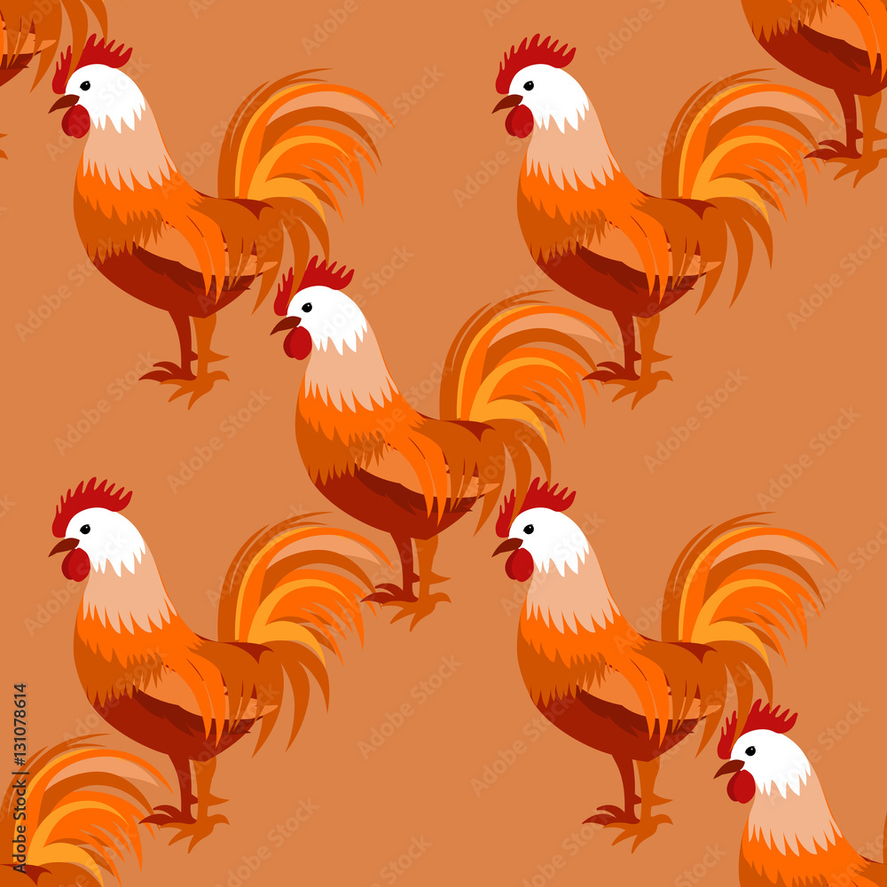 Fototapeta premium Seamless pattern with cock. Vector illustration