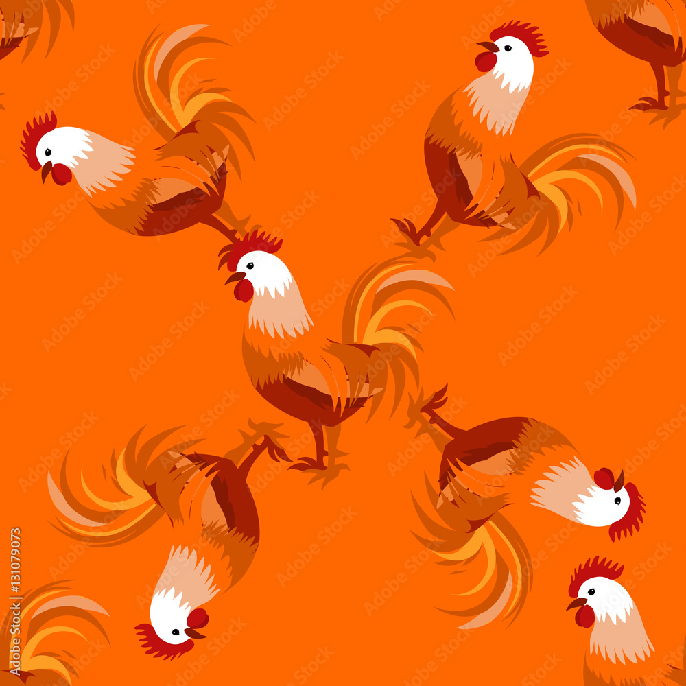 Naklejka premium Seamless pattern with cock. Vector illustration