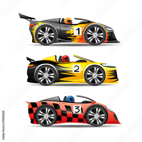 Racing cars.
