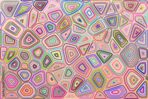 Abstract tile composition with ceramic geometric shapes. Abstract separated fractals. Voronoi background. Stock vector esp 10