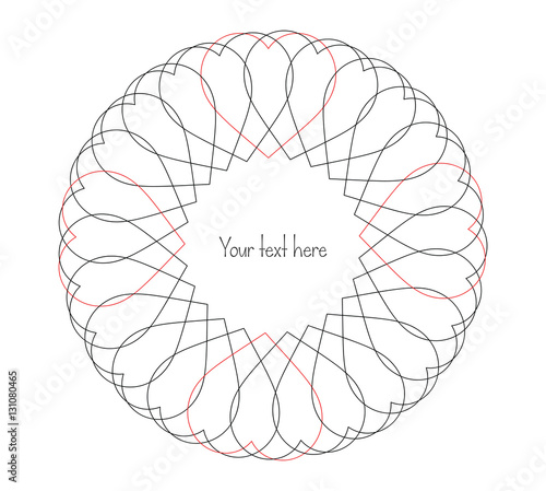 Decorative, unusual, round frame with empty place for your text. Vector illustration for your design.