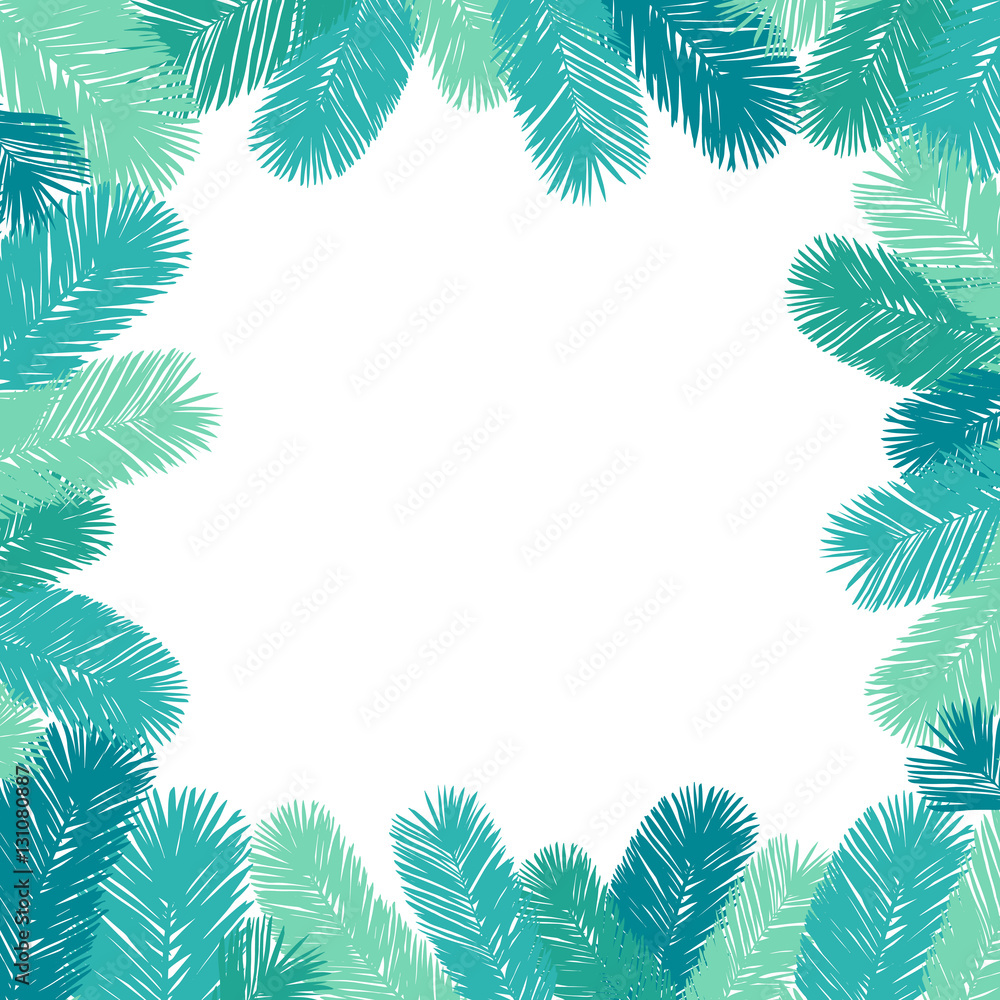 Vector winter holiday background with tree branches.