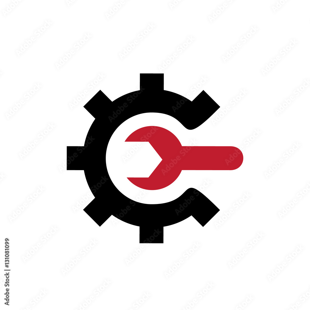 Initial Letter C With Gear Icon or Setting Element Initial Letter C With Gear Icon or Setting Element