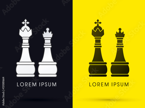 King and Queen ,Chess , logo, symbol, icon, graphic, vector