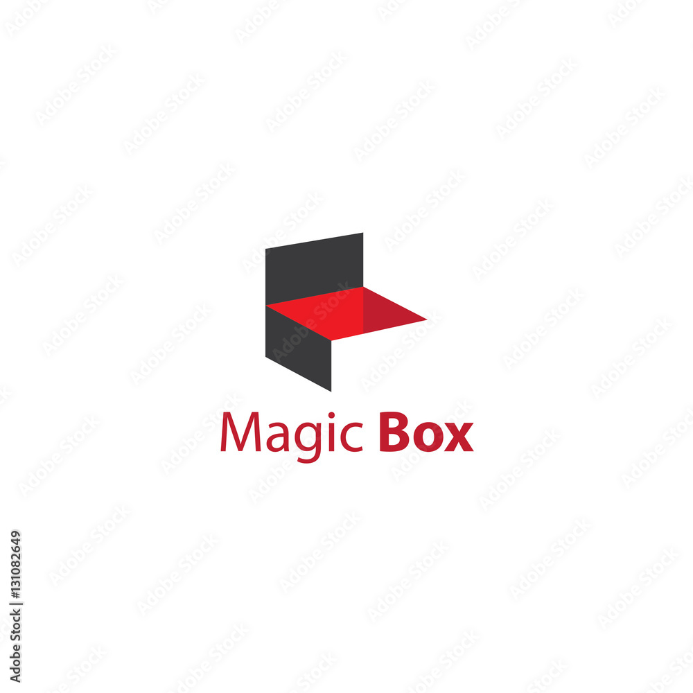 Magic Box Logo Design Stock Vector