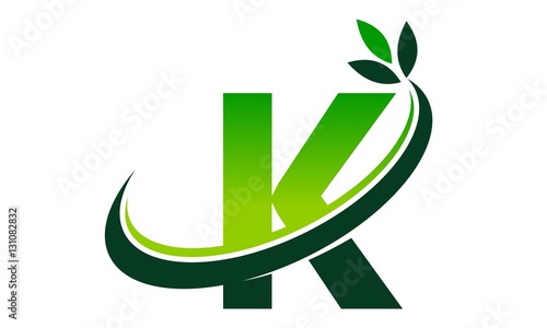Swoosh Leaf Letter K